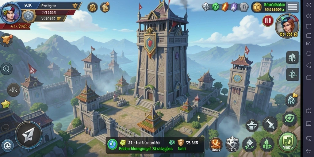 Gameplay menegangkan di 9ZK dengan desain menara yang kreatif.