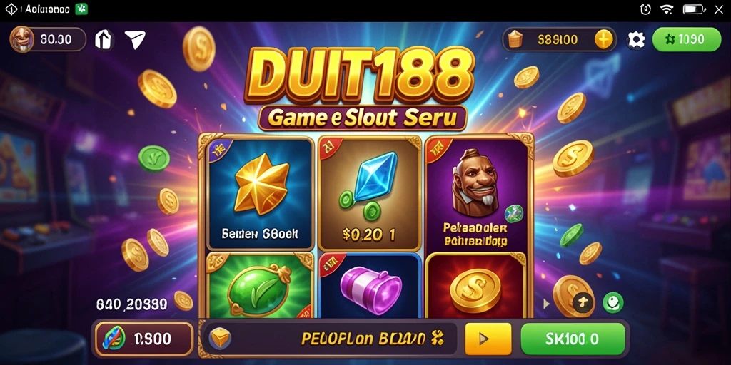 Screenshot gameplay DUIT188 yang menampilkan putaran slot penuh warna.