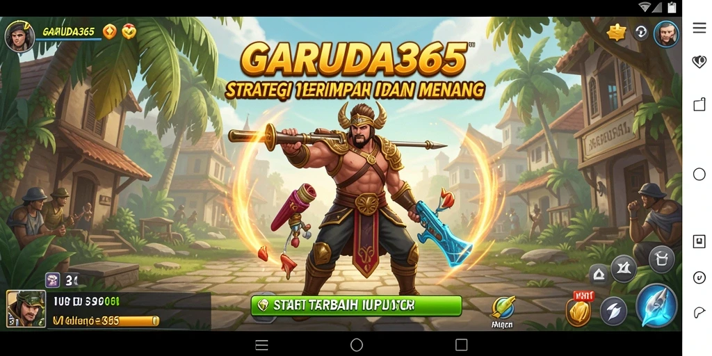 Tangkapan layar gameplay GARUDA365 menampilkan strategi pertempuran yang intens.