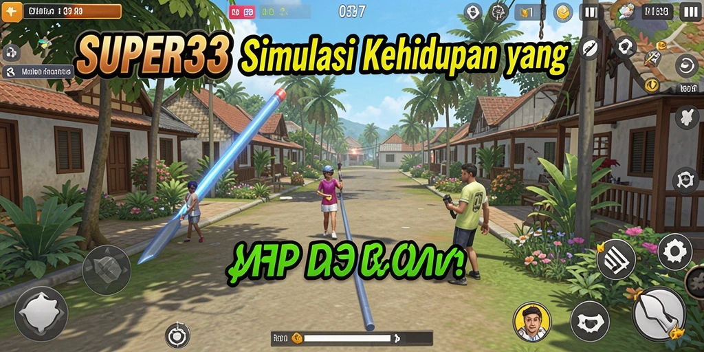 Tampilan gameplay SUPER33 dengan interaksi sosial yang mendalam.